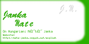 janka mate business card